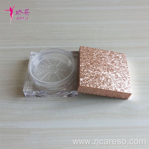 Cosmetic Jar Loose Powder Jar with Electroplated Lid